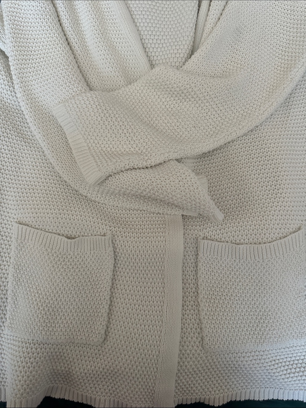 Marine Layer White Open-Front Waffle Cardigan - Picture 2 of 4